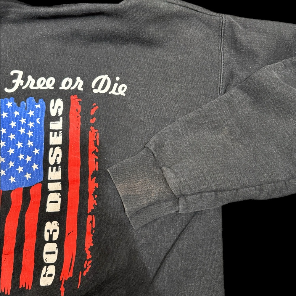 Hanes Ultimate Cotton Black Hoodie Live Free or Die - Picture 2 of 5